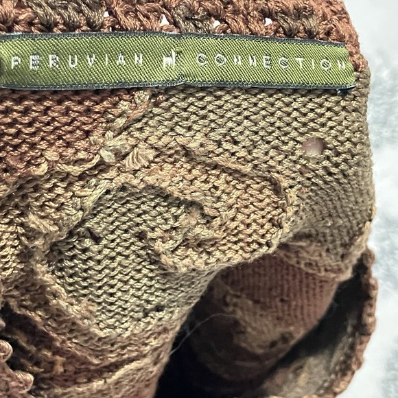 Peruvian Connection Pima Cotton Sweater Vest Womens Large Art Knit Paisley Boho - Picture 4 of 7